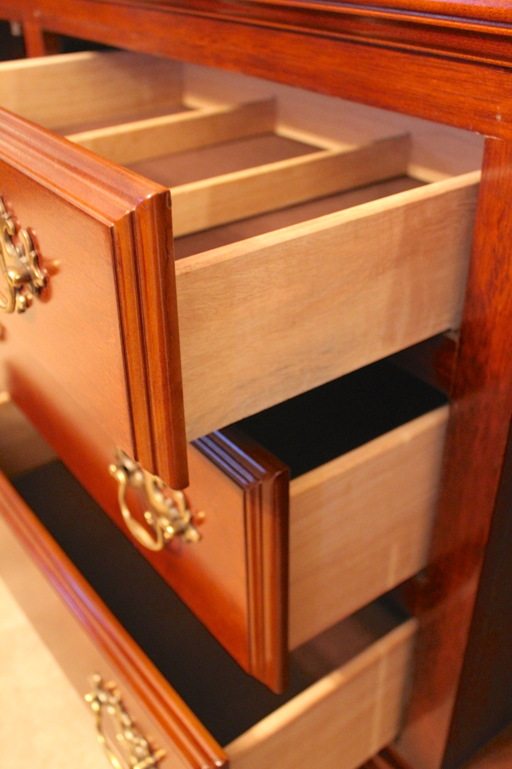 Queen Anne Style Cherry China Cabinet and Hutch