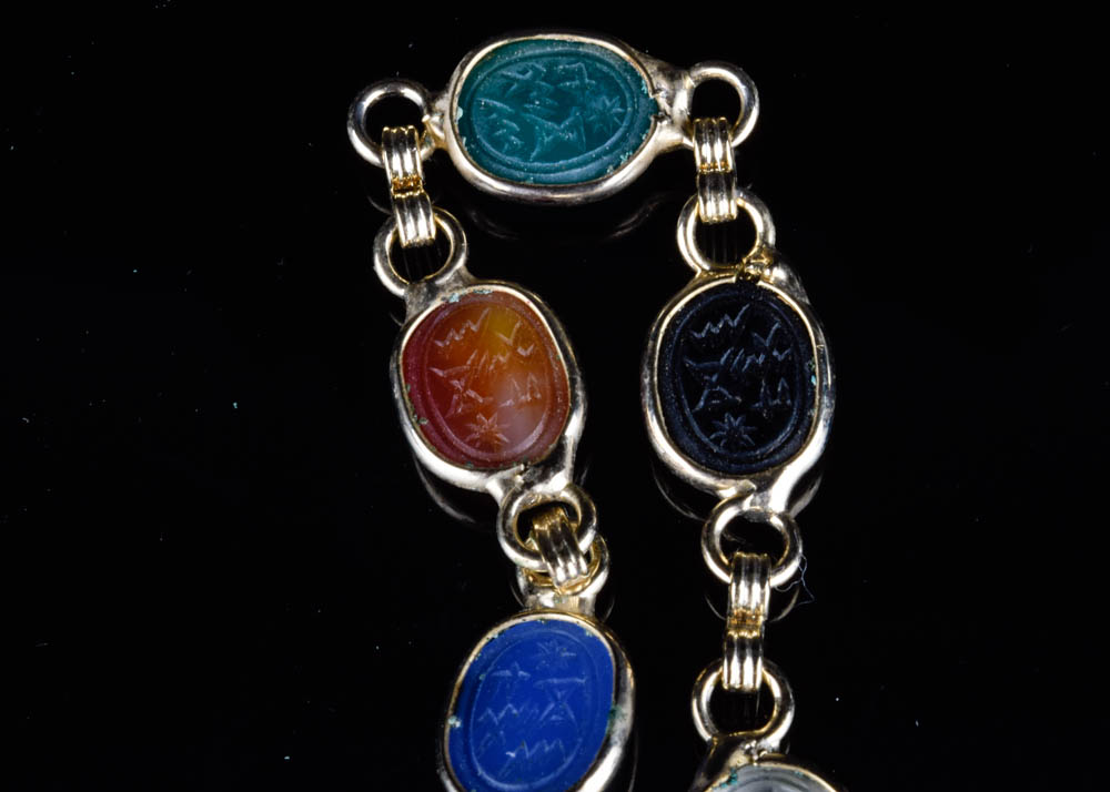 Scarab Bracelet and Amber Earrings