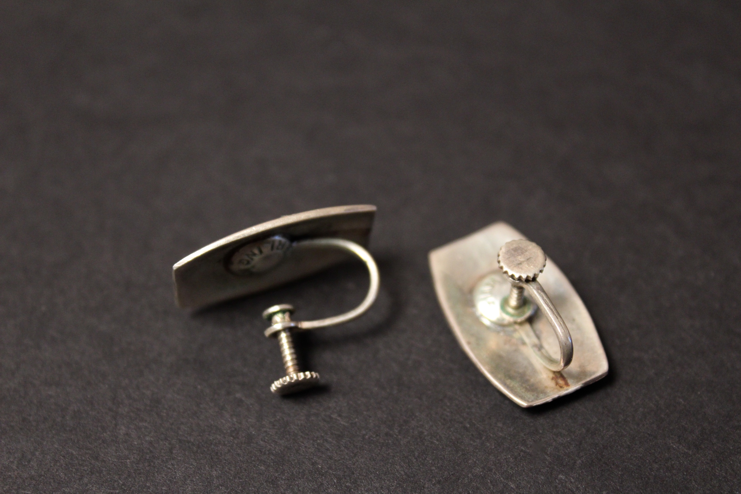 Sterling Silver and Enamel Siamese Bracelet and Earrings