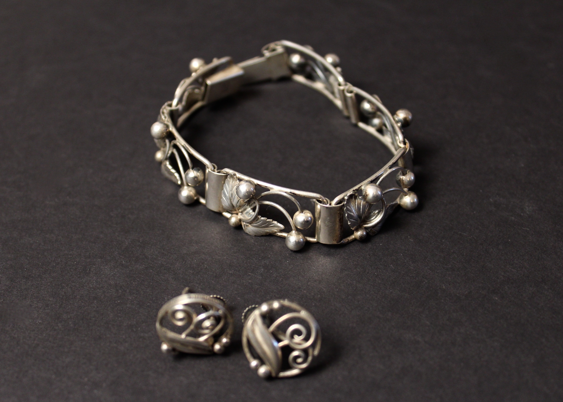 1950's Sterling Silver Bracelet and Earrings by John L. Denmark