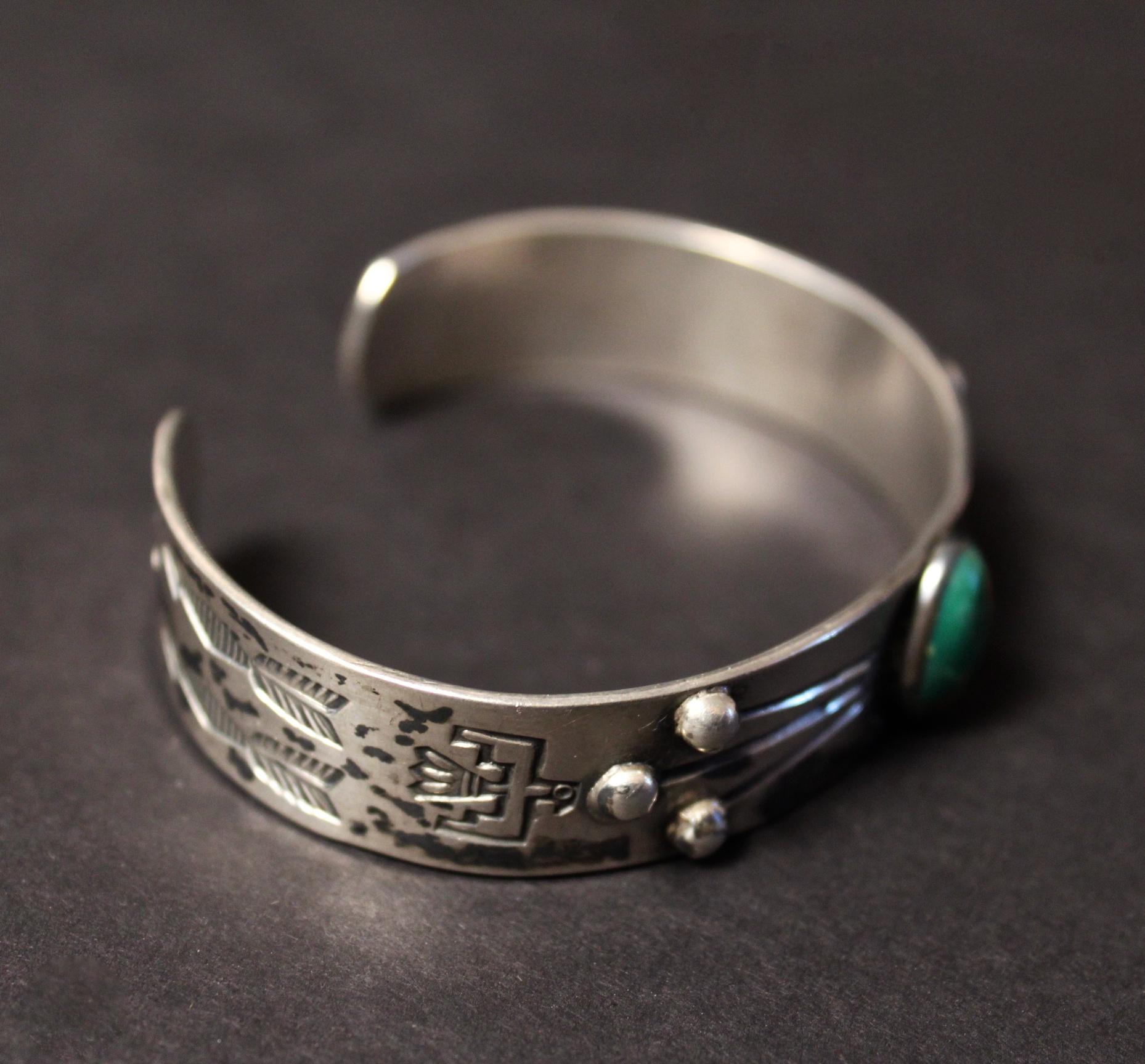 1940's Native American Sterling Silver and Turquoise Cuff Bracelet