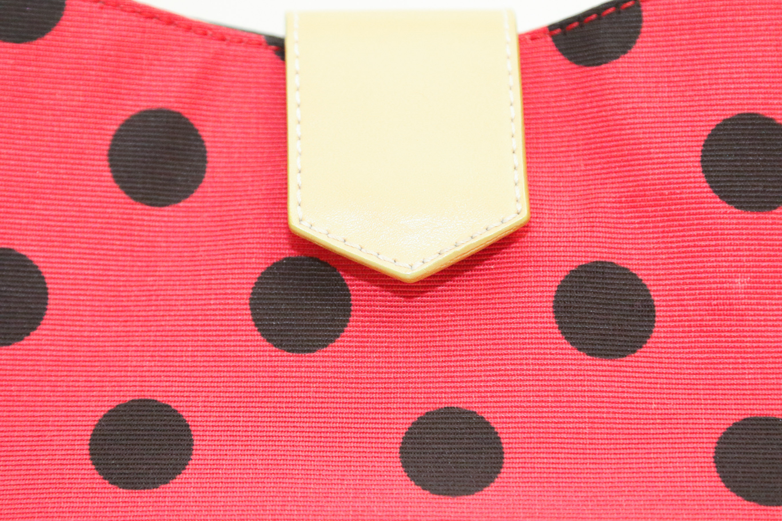 Moschino Red and Black Polka Dot Handbag