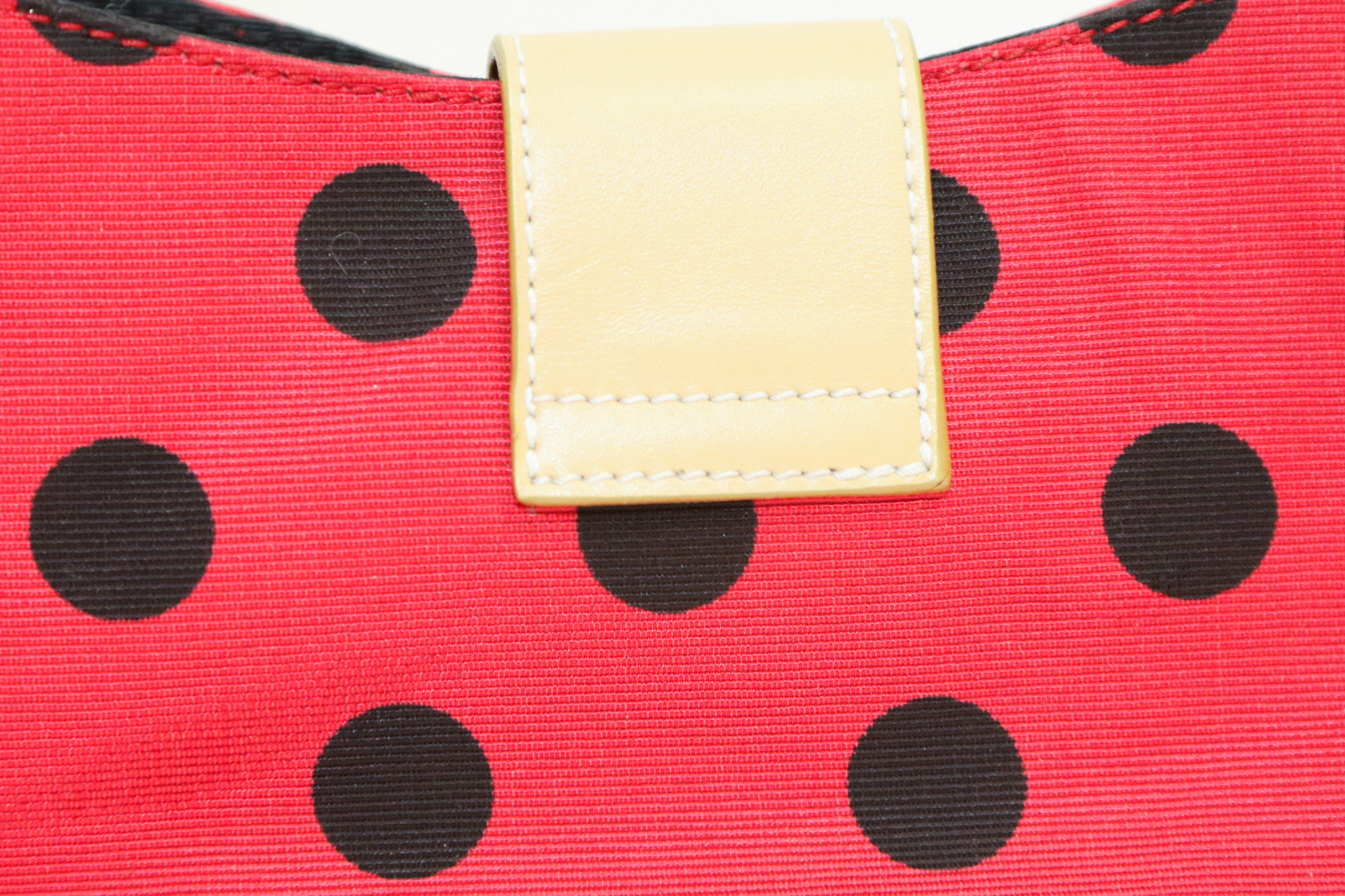 Moschino Red and Black Polka Dot Handbag