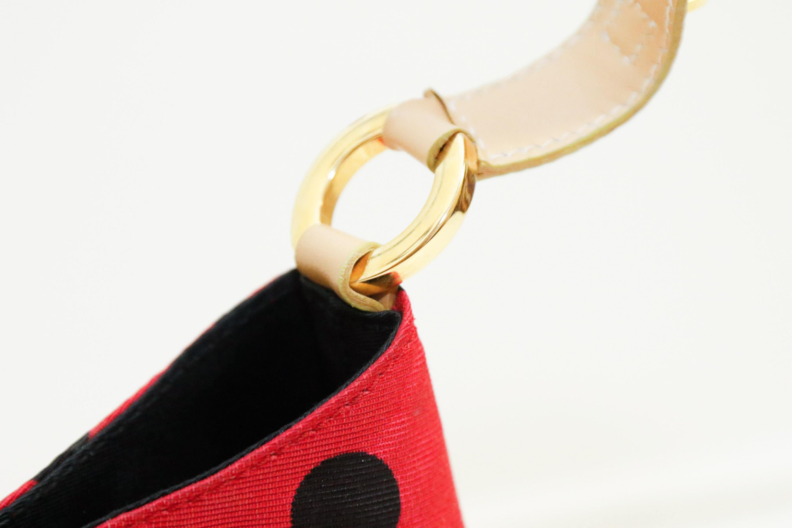 Moschino Red and Black Polka Dot Handbag