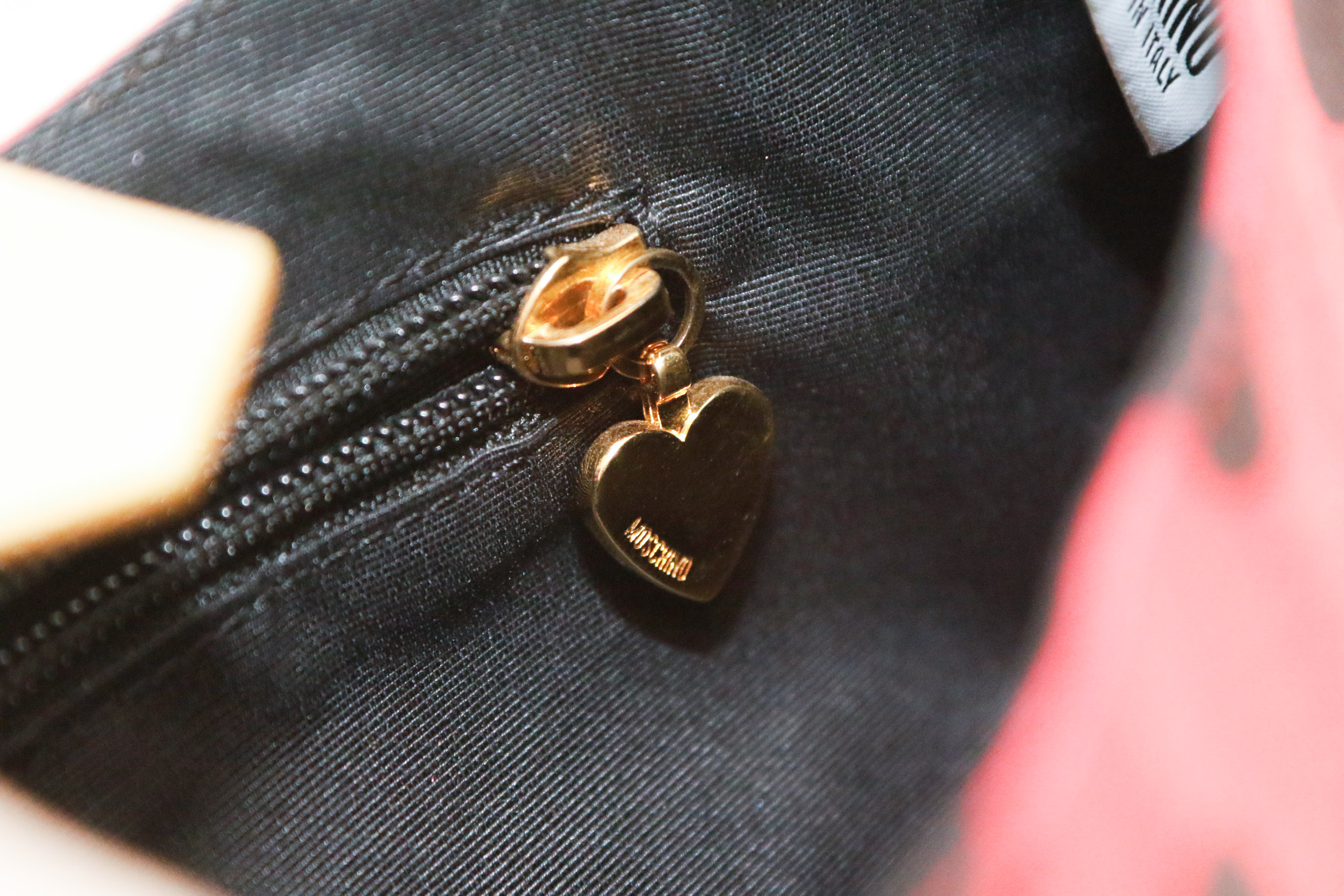 Moschino Red and Black Polka Dot Handbag