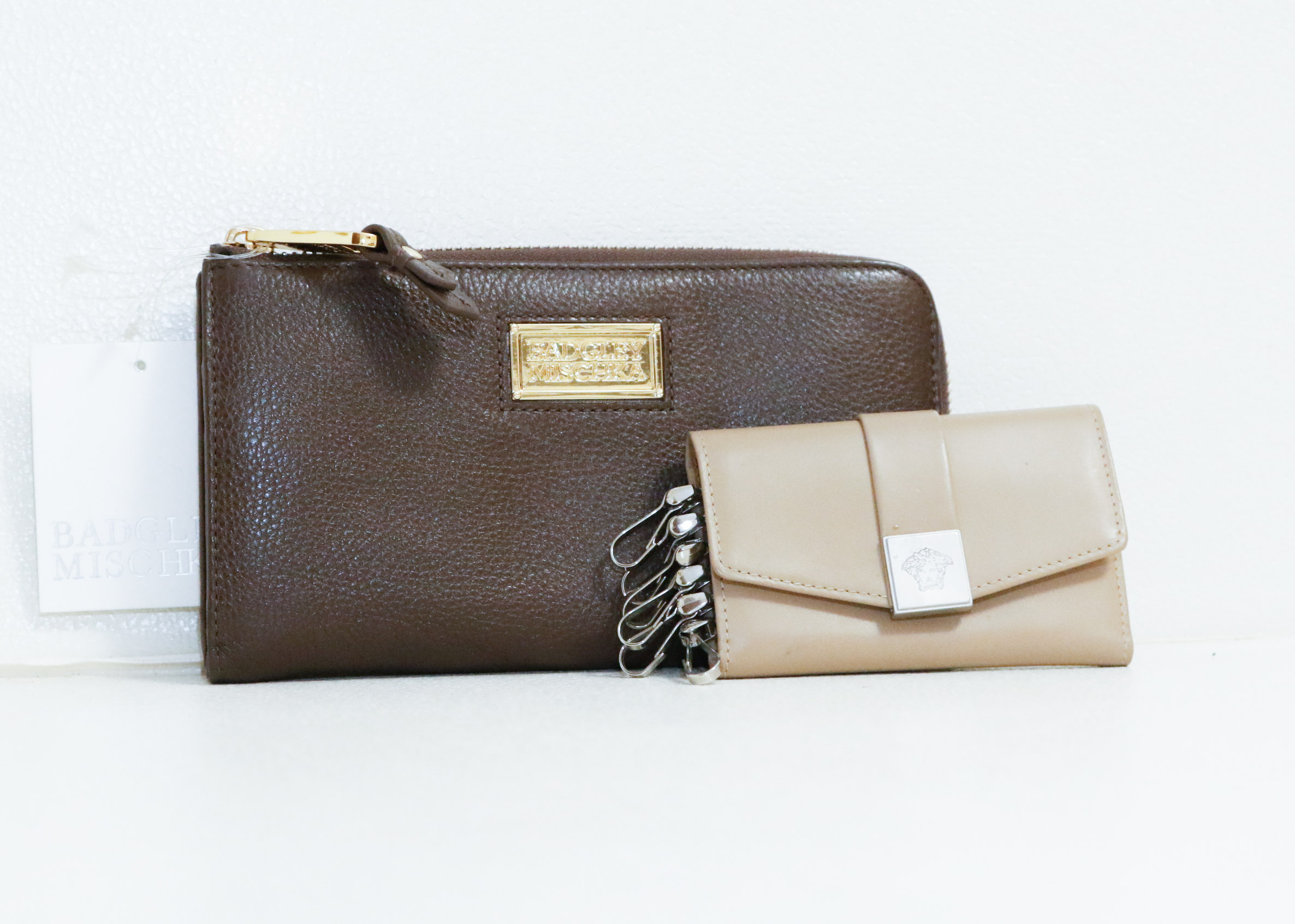 Badgley Mischka Wallet with Versace Medusa Keyholder