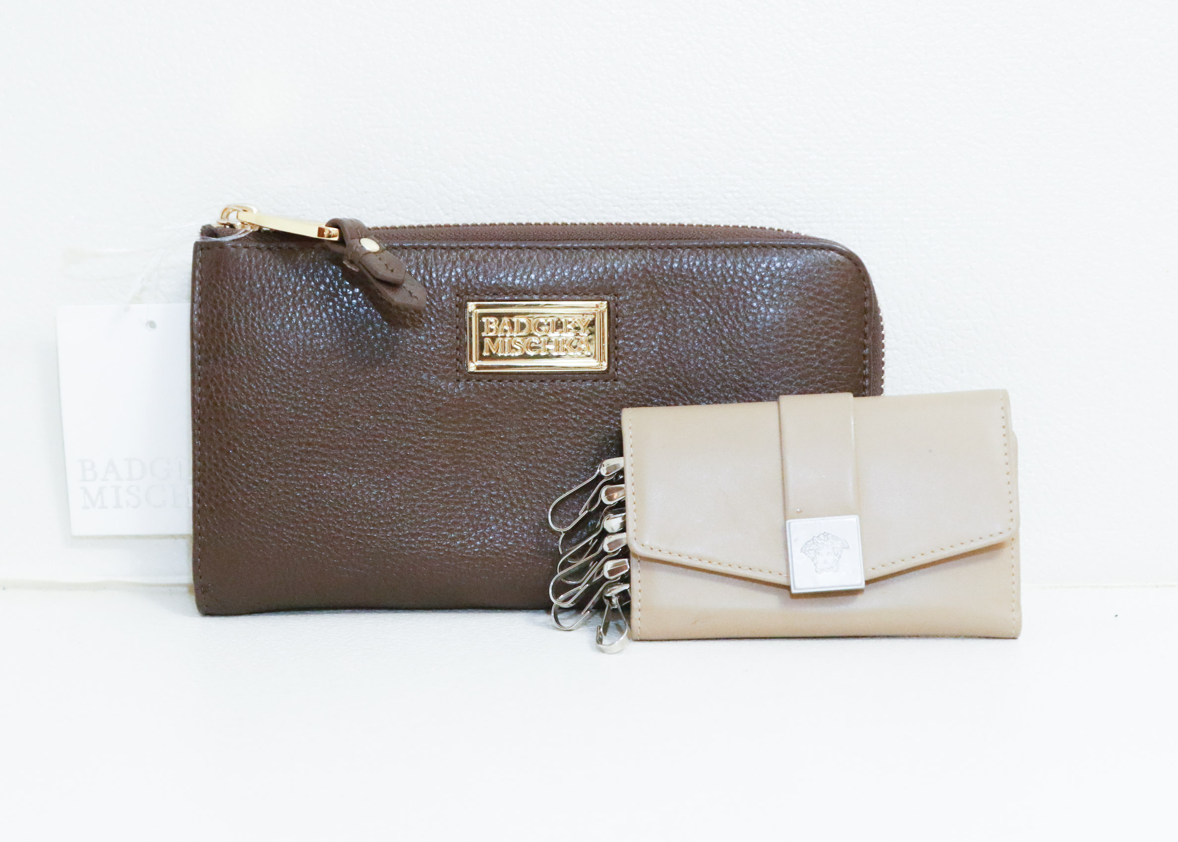 Badgley Mischka Wallet with Versace Medusa Keyholder