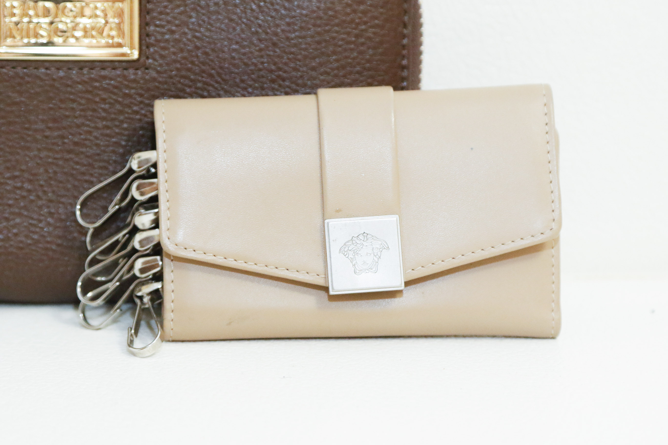 Badgley Mischka Wallet with Versace Medusa Keyholder