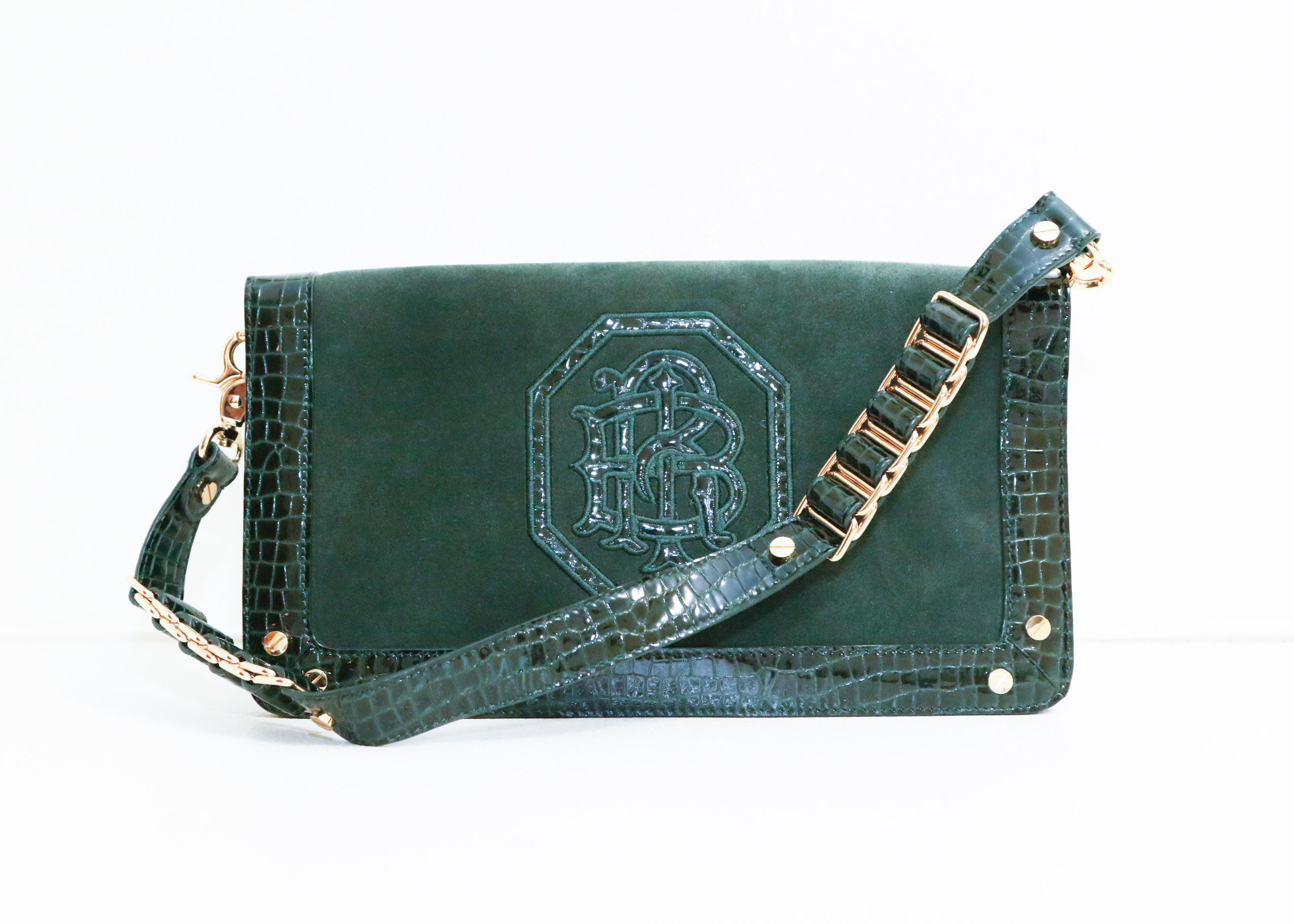 Tori Burch Green Suede Leather Handbag