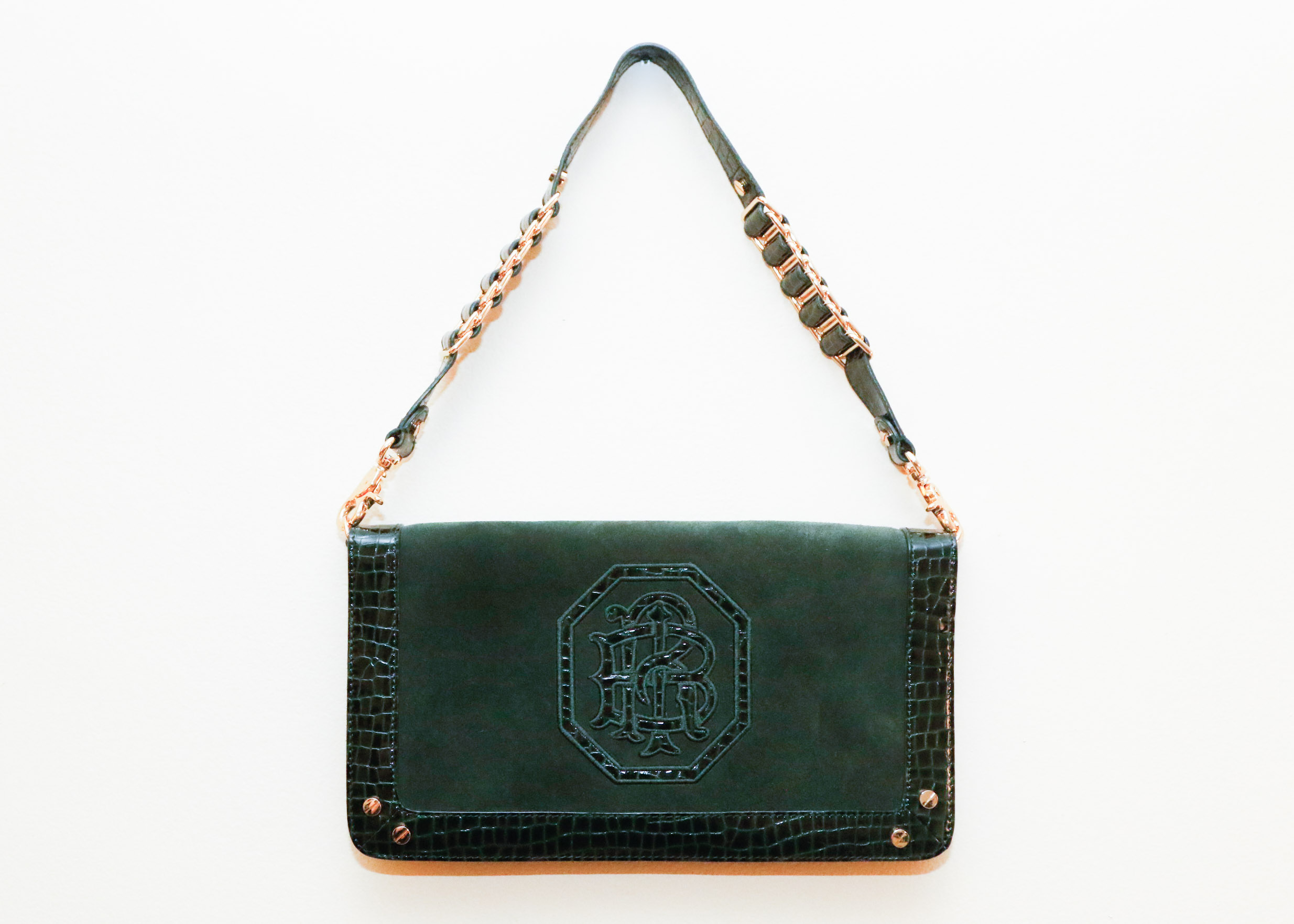 Tori Burch Green Suede Leather Handbag