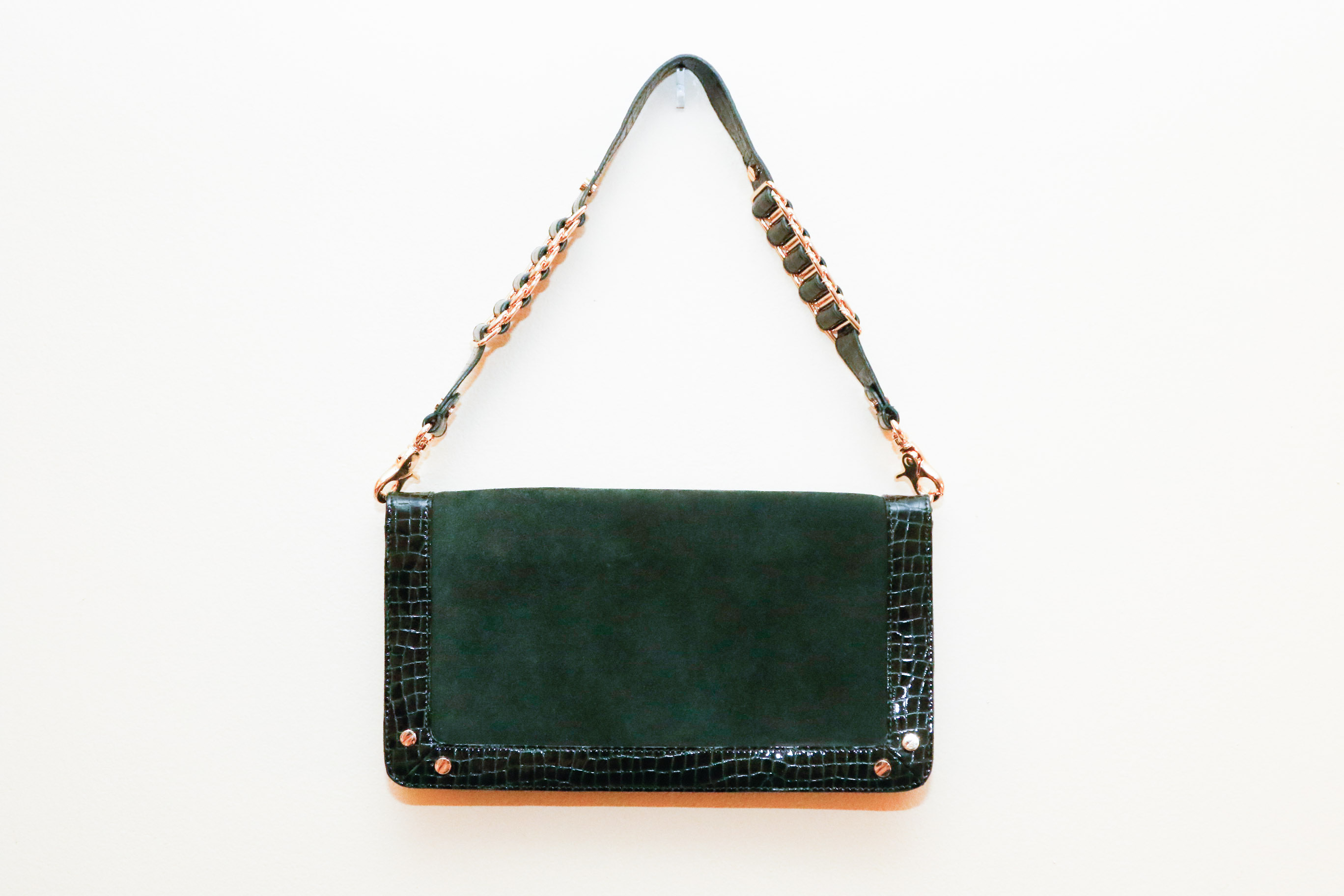 Tori Burch Green Suede Leather Handbag