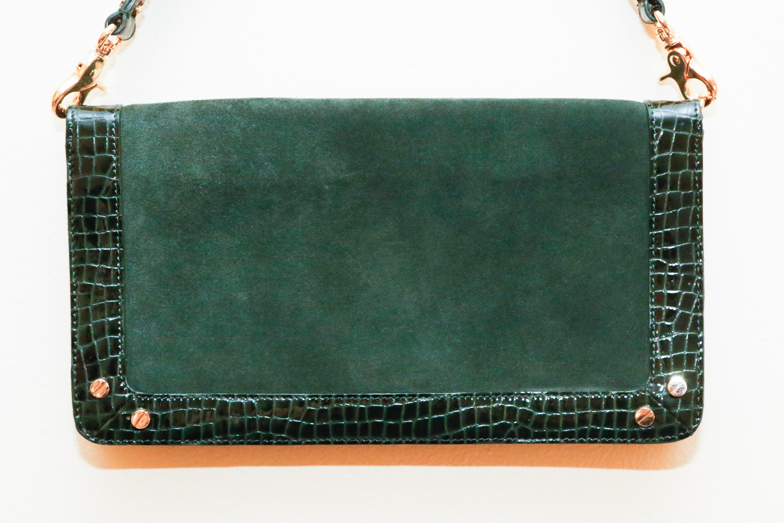 Tori Burch Green Suede Leather Handbag