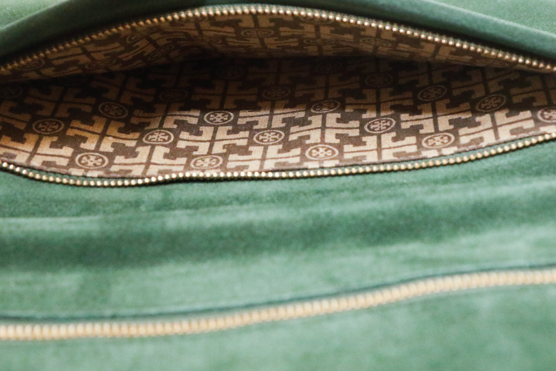 Tori Burch Green Suede Leather Handbag