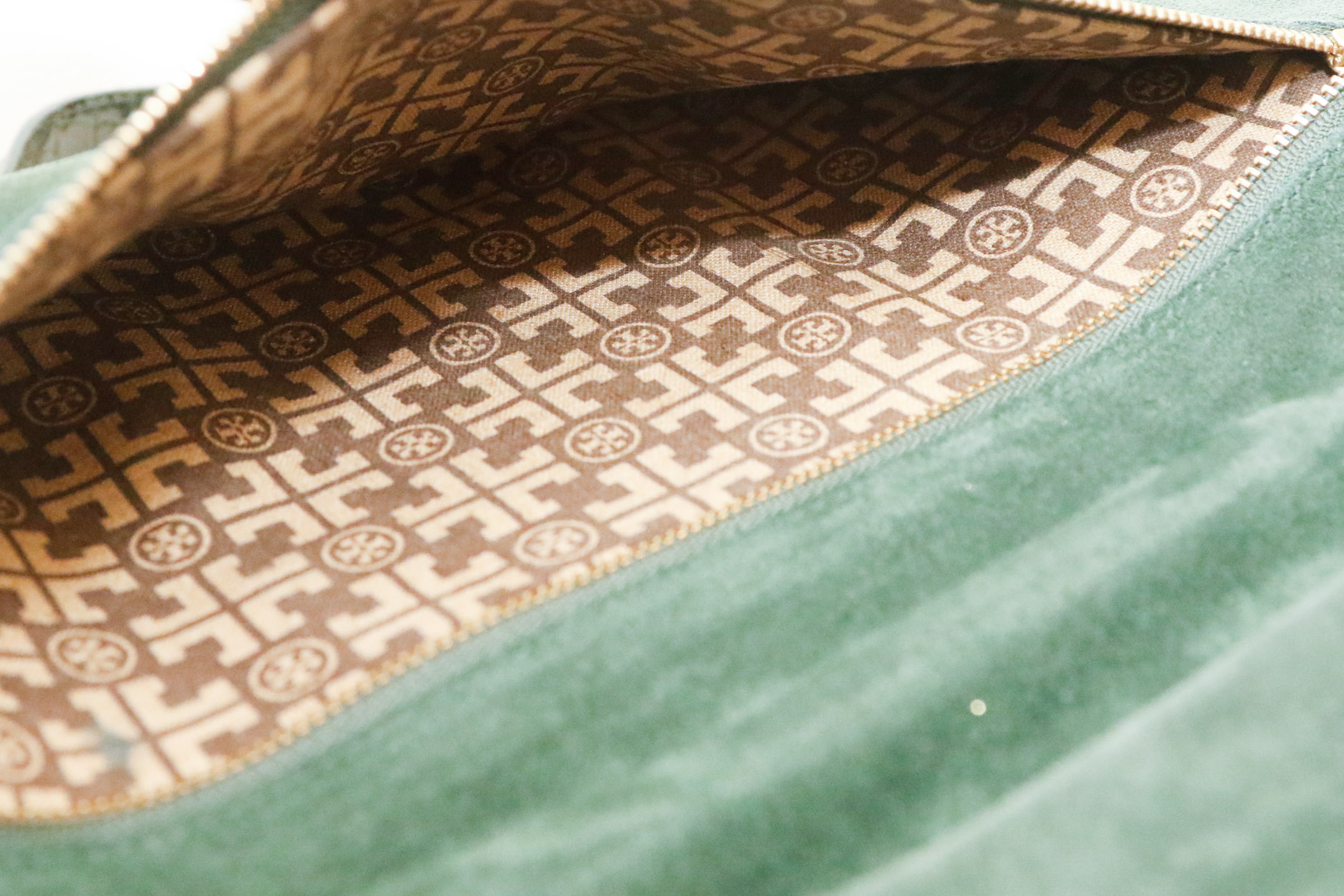 Tori Burch Green Suede Leather Handbag