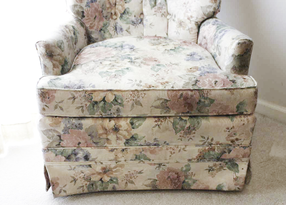 Vintage Floral Swivel Rocker