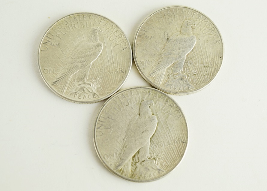 US Peace Dollars, Twenty-Four in Total, Dated 1922-1928