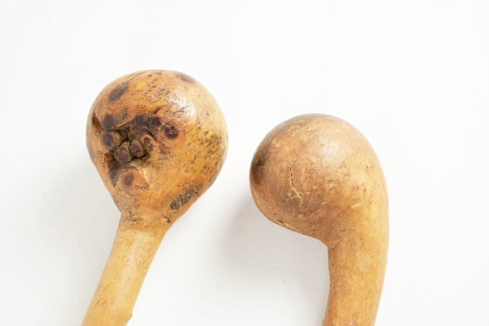 Two Primitive Wooden Clubs
