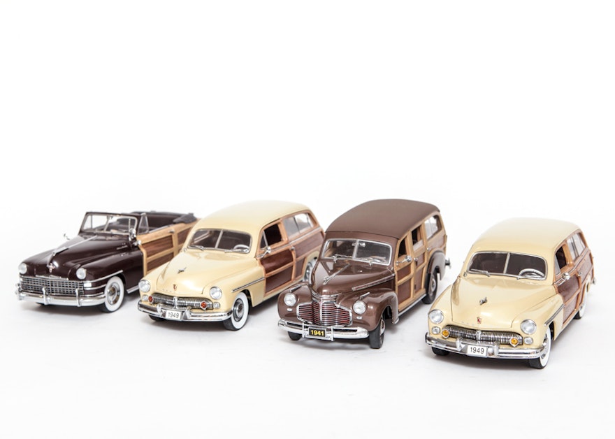 Collection of Wood Panel Model Cars by The Danbury Mint