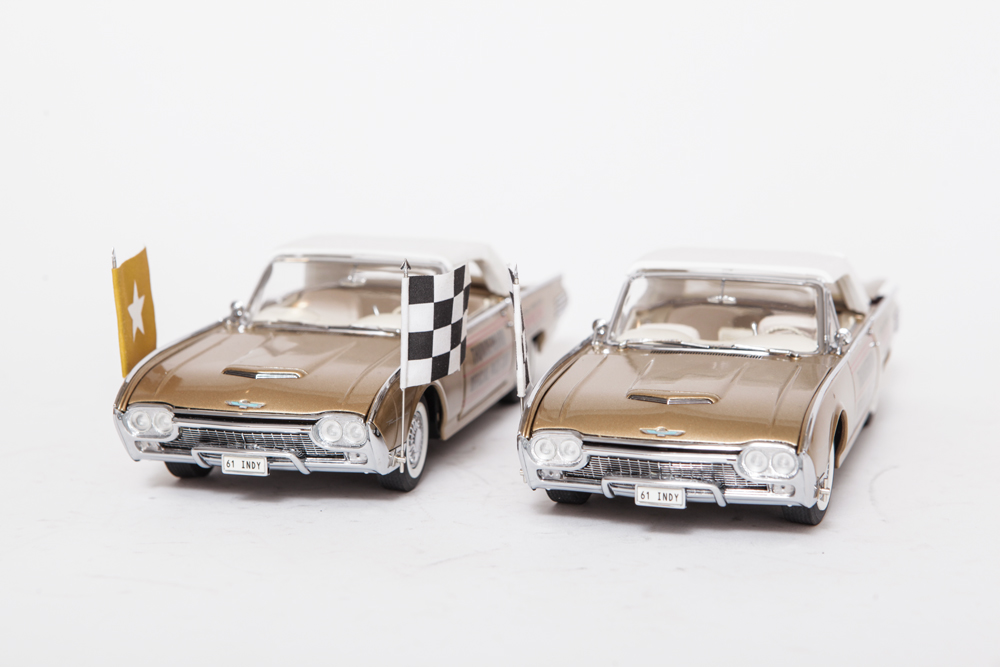 Collection of Gold Ford Thunderbird Model Cars