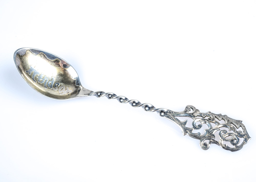 Set of Five Vintage Sterling Silver Commemorative Travel Spoons