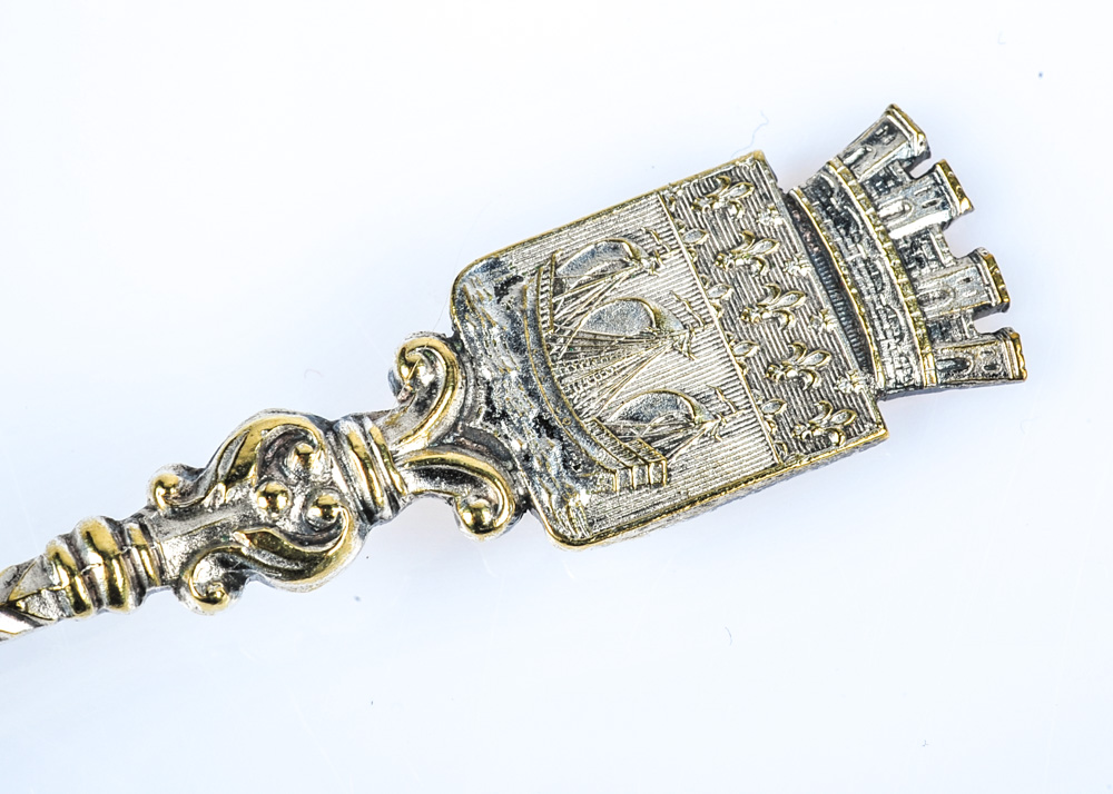 Set of Five Vintage Sterling Silver Commemorative Travel Spoons