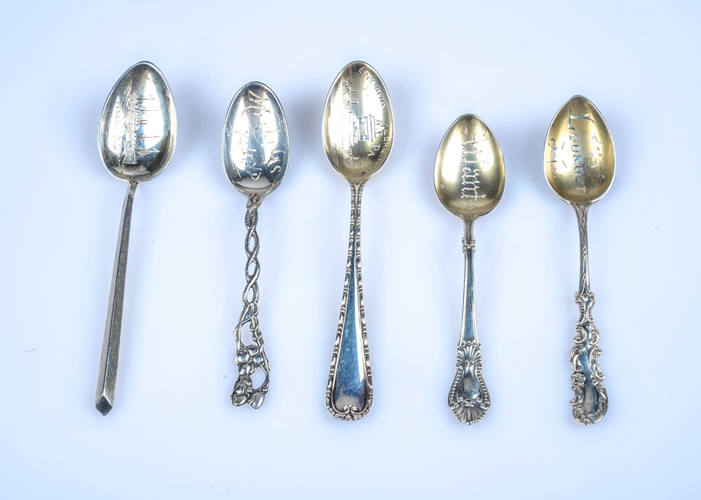 Collection of Vintage Commemorative Travel Spoons