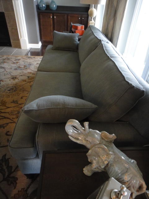 Rowe Furniture Blue Green Sofa