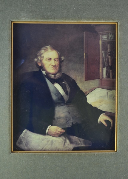 Captain Jacob Strader Portait, Signature Plate and Carved Wood Egg