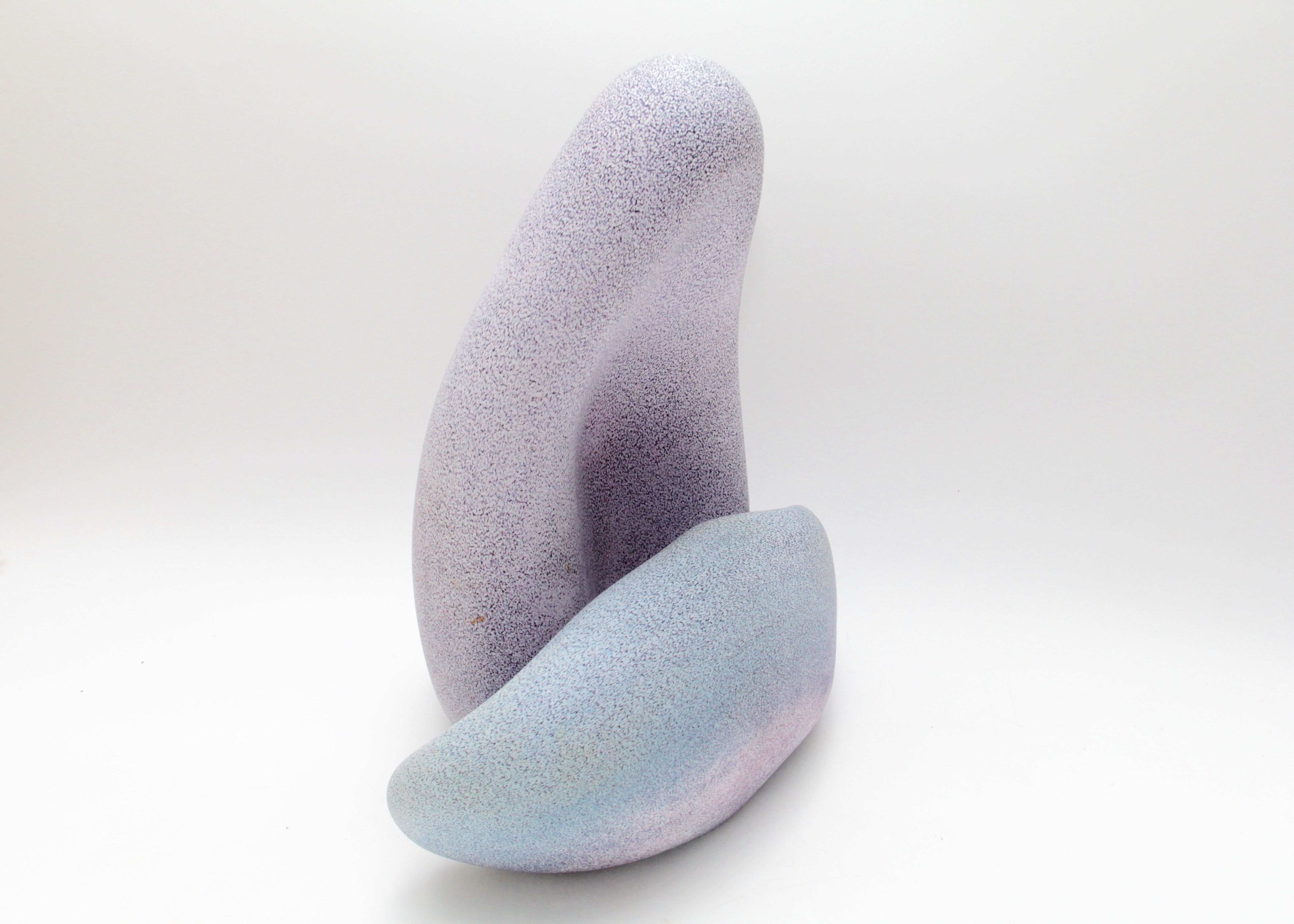 Pair of Curtiss Brock Art Glass "Stones"