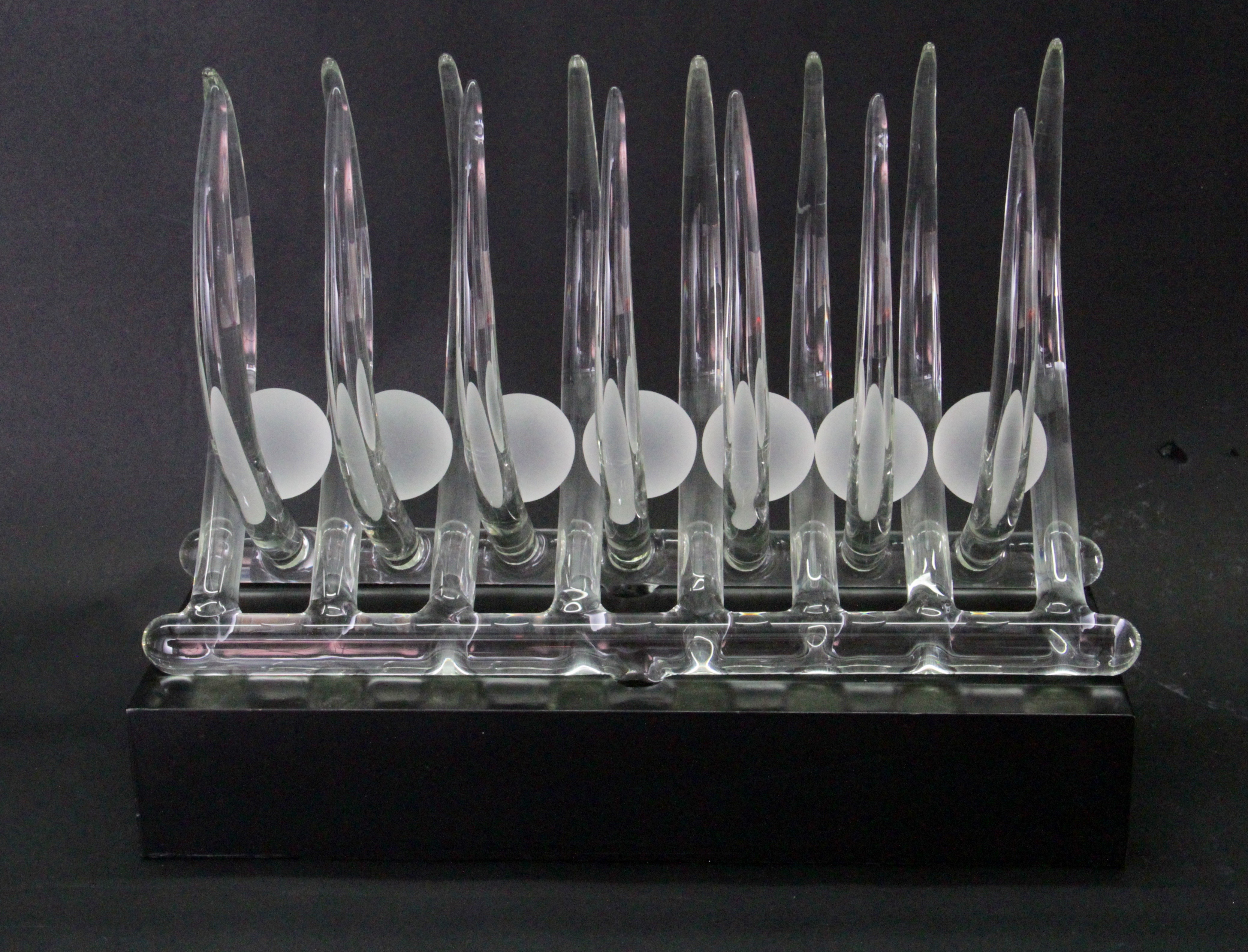 Hans Frabel 1985 Art Glass Sculpture