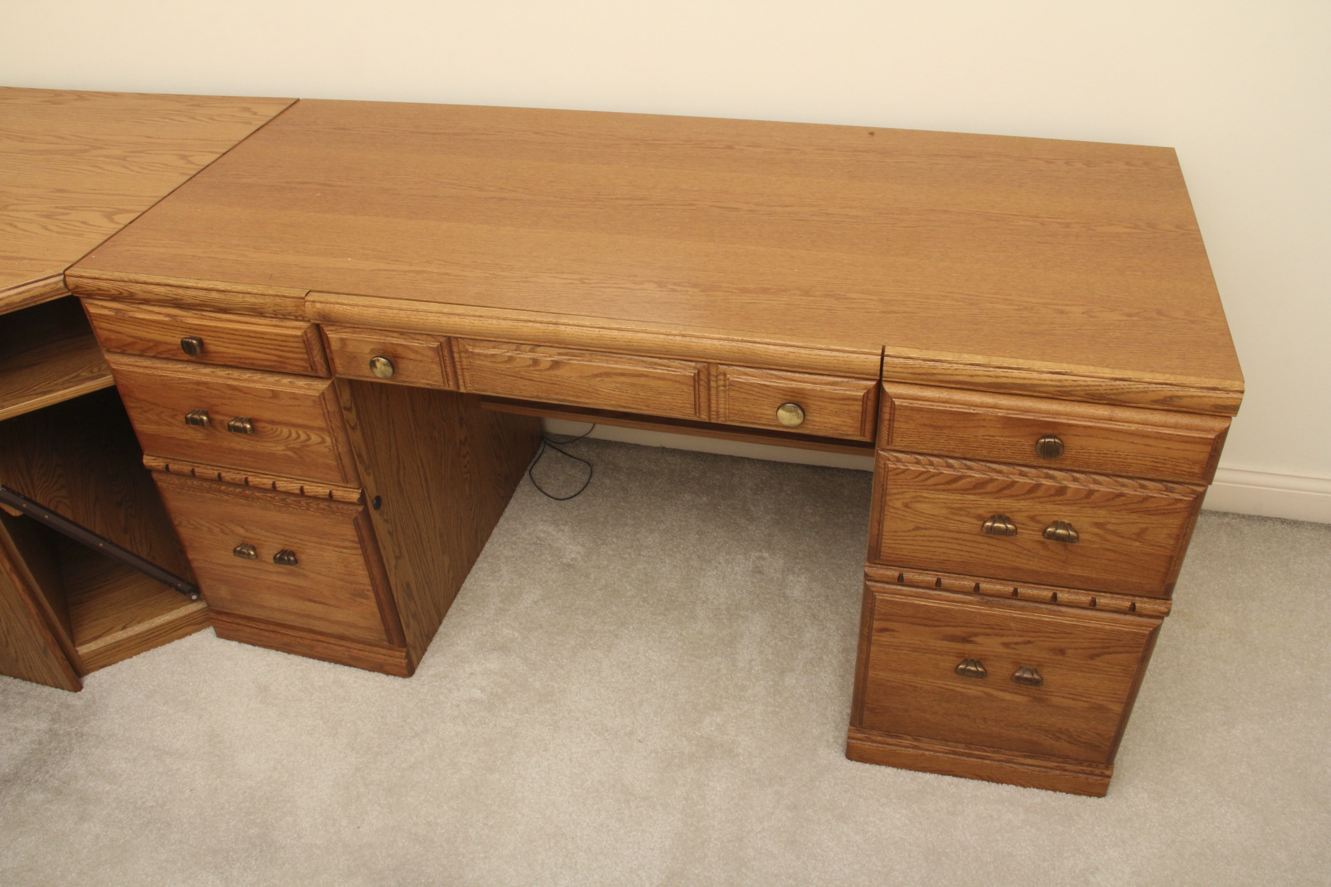 Palliser L-Shaped Oak Desk
