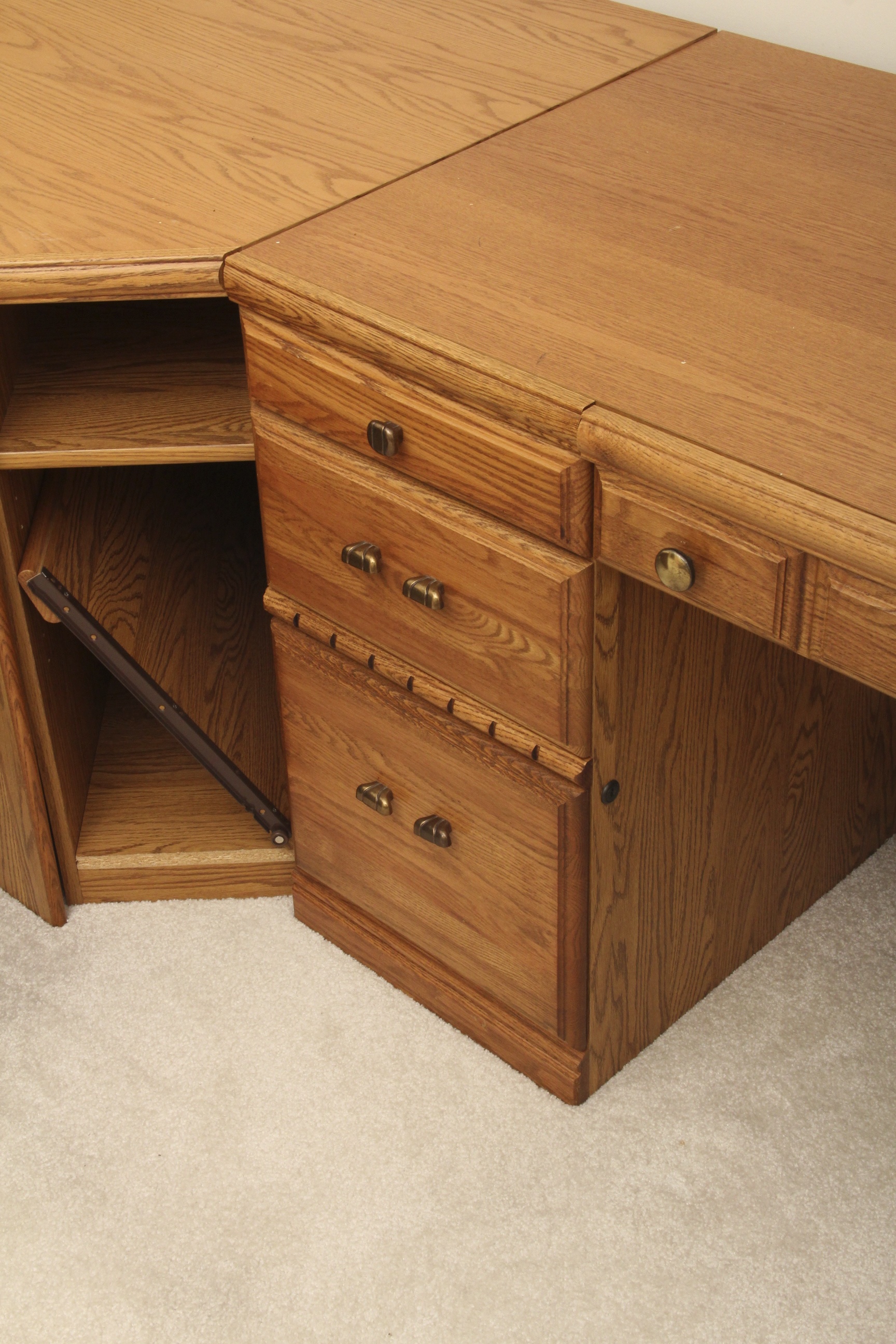 Palliser L-Shaped Oak Desk
