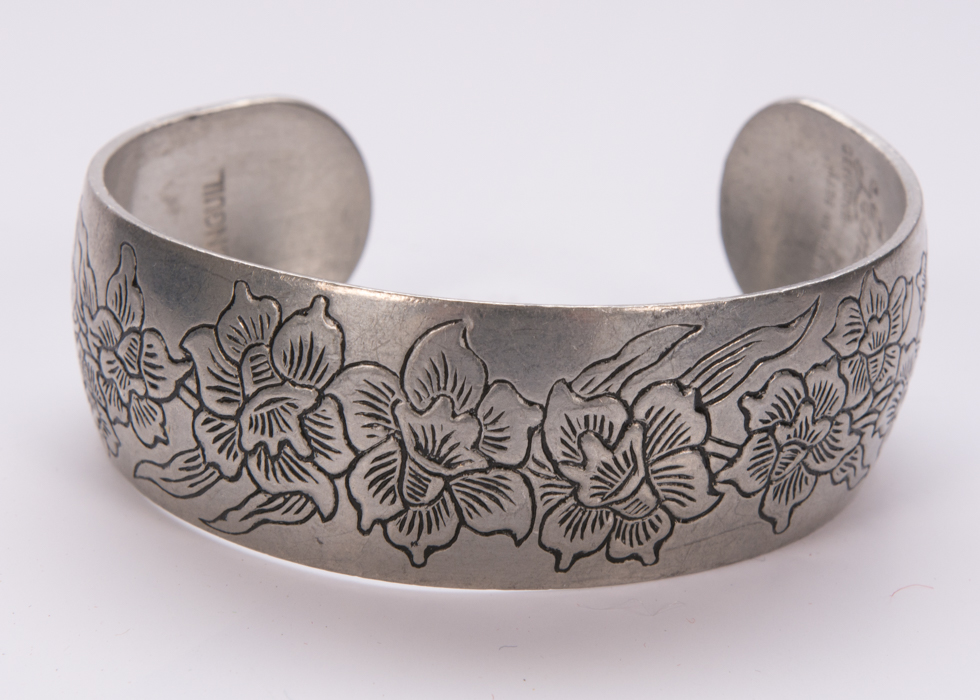 Bolivian Pewter Cuff Bracelet by Leonard