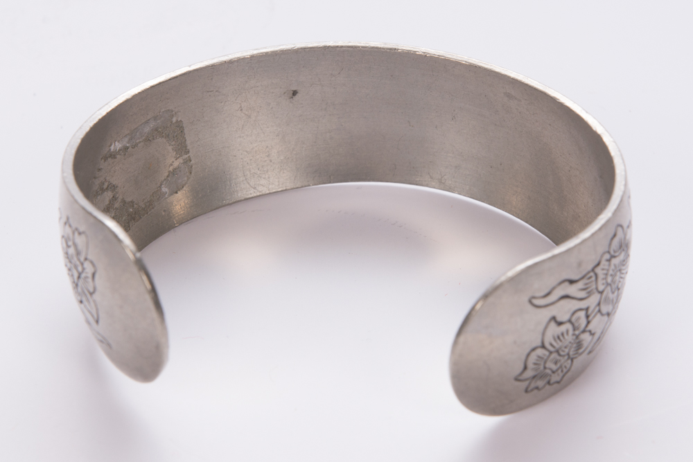 Bolivian Pewter Cuff Bracelet by Leonard