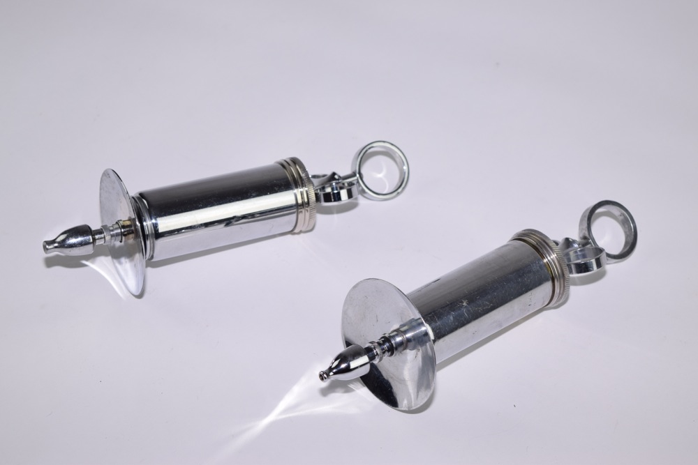 Pair of Antique Matchless Randall Faichney Co. Syringes