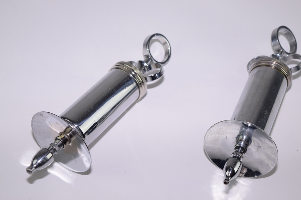 Pair of Antique Matchless Randall Faichney Co. Syringes