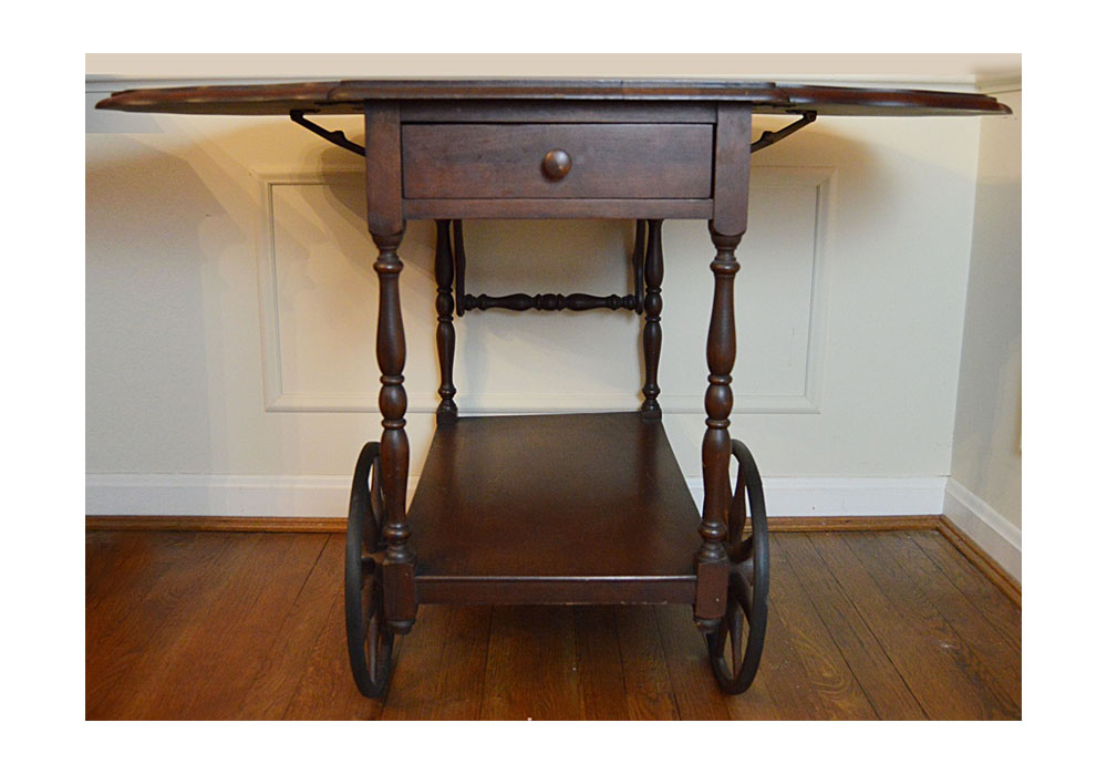 Vintage Colonial Style Mahogany Tea Cart