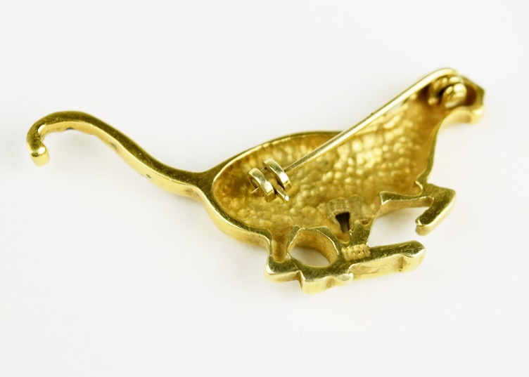 14K Yellow Gold Cheetah Brooch