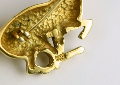 14K Yellow Gold Cheetah Brooch