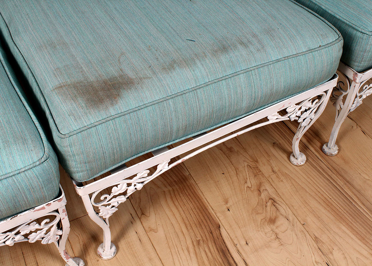 Woodard Wrought Iron Three-Piece Outdoor Sofa