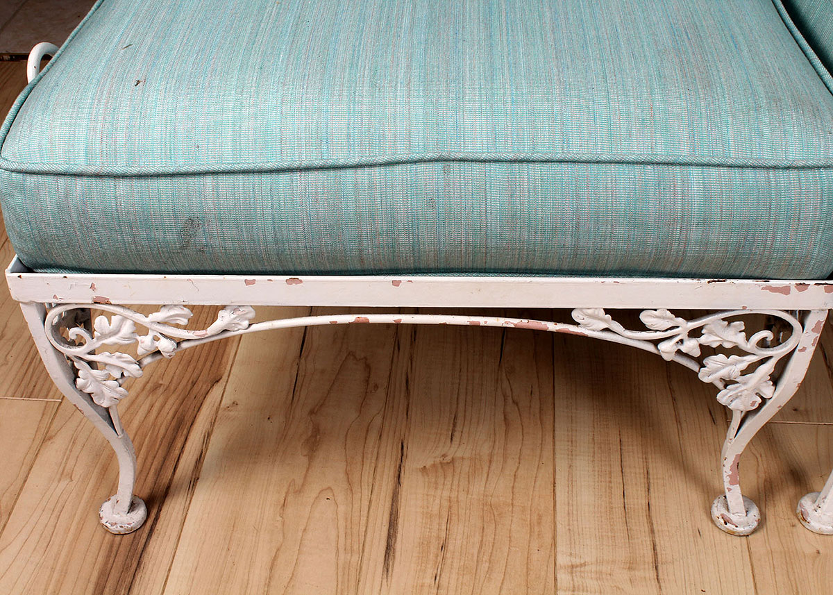 Woodard Wrought Iron Three-Piece Outdoor Sofa