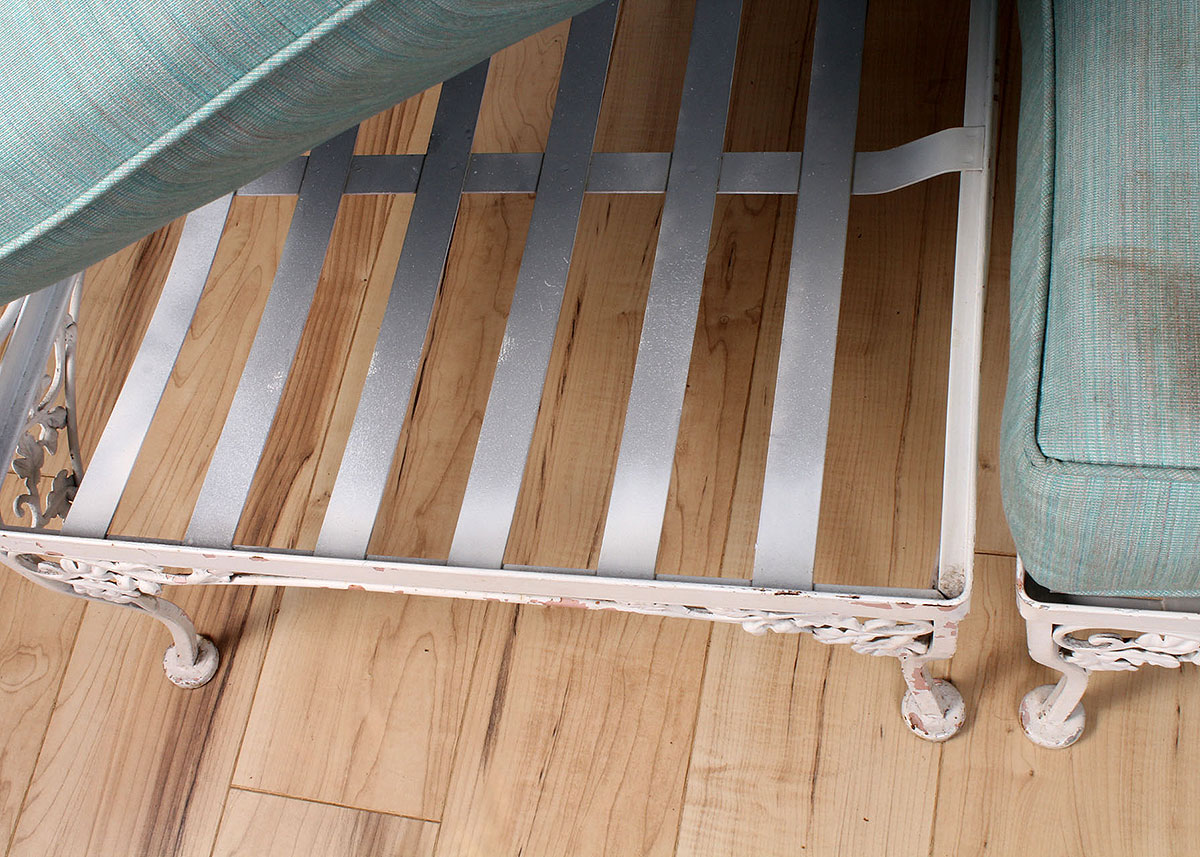 Woodard Wrought Iron Three-Piece Outdoor Sofa