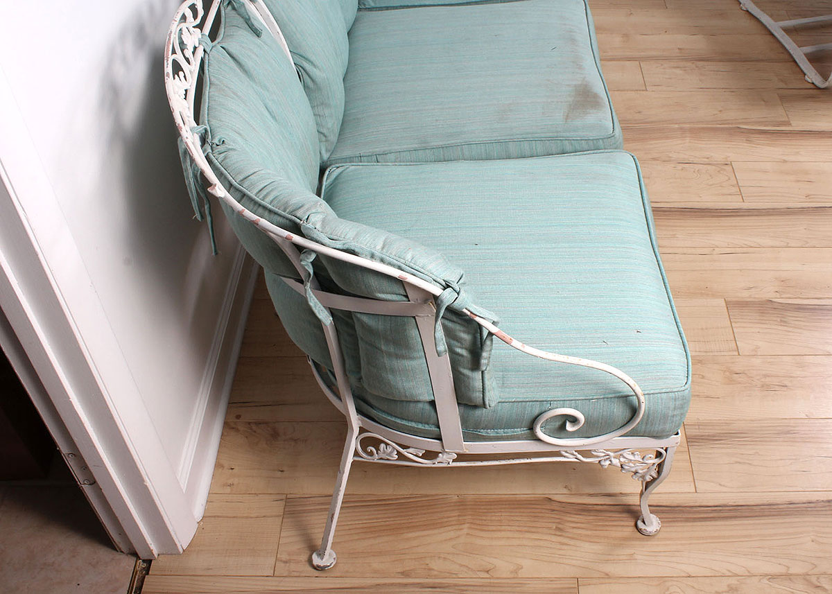 Woodard Wrought Iron Three-Piece Outdoor Sofa