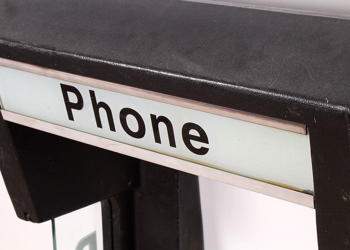 Vintage Lighted Wired Outdoor Telephone Booth