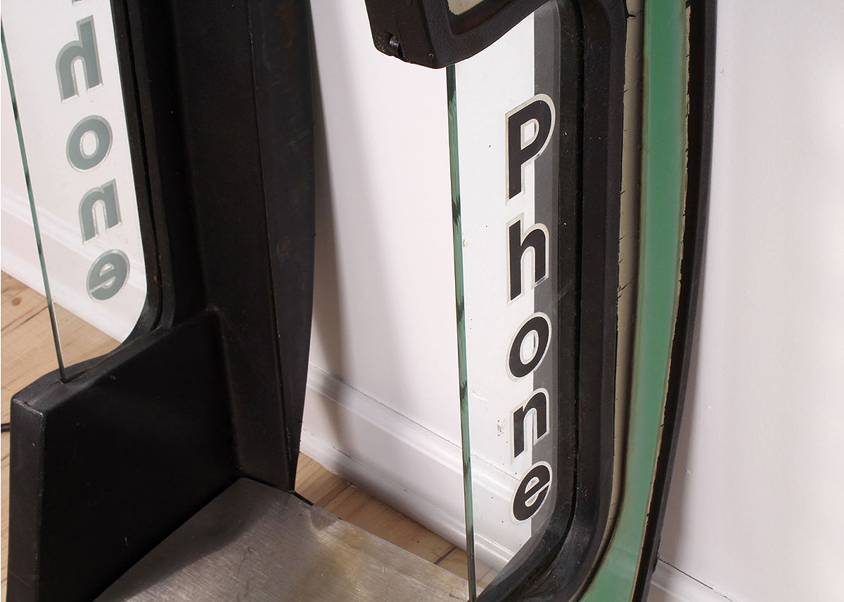 Vintage Lighted Wired Outdoor Telephone Booth