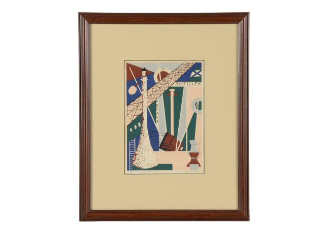 John St. John Original Serigraph "La Marina, San Juan, P.R."