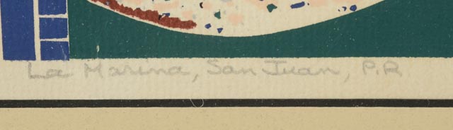 John St. John Original Serigraph "La Marina, San Juan, P.R."