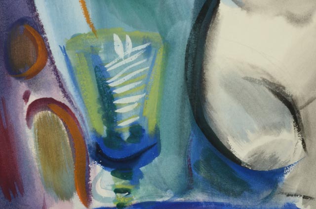 Albert Sway Vintage Still Life Tempera Painting on Paper