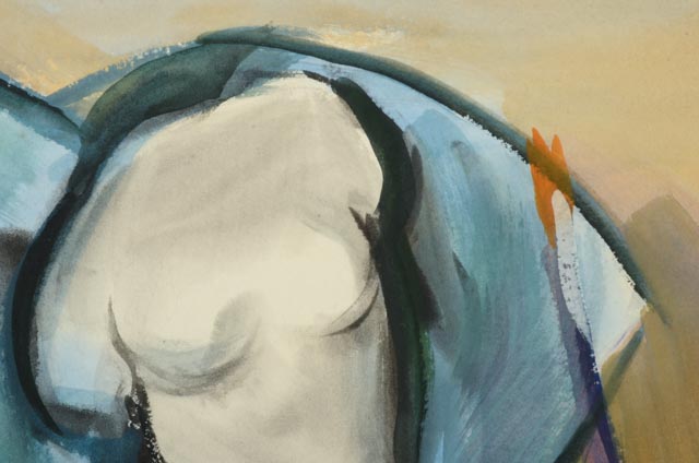 Albert Sway Vintage Still Life Tempera Painting on Paper