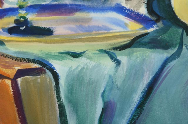 Albert Sway Vintage Still Life Tempera Painting on Paper